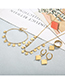 Fashion 3# Titanium Steel Geometric Heart Ring Bracelet Earring Earrings Necklace Set