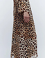 Fashion Leopard Print Blend Leopard V-neck Dress