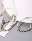 Fashion Blue And Yellow Suit Plastic Gravel Rice Beads Beaded Necklace Bracelet Set