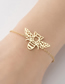 Fashion Gold Titanium Steel Cutout Origami Bee Bracelet