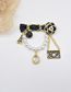 Fashion Gold Alloy Leather Braided Pearl Pear Drill Fringe Brooch