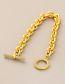 Fashion Gold Solid Copper Geometric Chain And Diamond Ot Buckle Bracelet