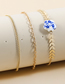 Fashion Gold Alloy Geometric Print Pearl Chain Layered Necklace