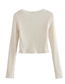 Fashion White Crystal-embellished Sweater Knitted Top