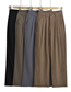 Fashion Caramel Polyester Pleated Straight Trousers