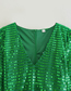 Fashion Green Sequin V-neck Bodysuit