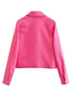 Fashion Pink Solid Buttoned Lapel Jacket
