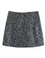 Fashion Grey Polyester Check Skirt