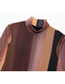Fashion Color Polyester Colorblock Stand Collar Dress