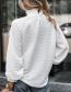 Fashion White Solid Color Stand Collar Puff Sleeve Top