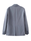 Fashion Flecking Gray Blazer Skirt Set With Lapel Breasted Pockets