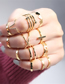 Fashion Gold [13 Packs] Alloy Geometric Open Ring Set