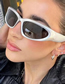 Fashion Silver Frame Grey Sheet Pc Cat Eye Large Frame Sunglasses