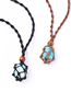 Fashion Brown Necklace Geometric Crystal Mesh Woven Necklace