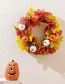 Fashion 40cm White Pumpkin Wreath Geometric Halloween Wreath Door Hanging