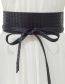 Fashion Black Faux Leather Ribbon Belt Belt