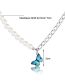 Fashion Silver Alloy Beaded Stitching Chain Butterfly Necklace