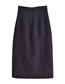 Fashion Black Wool Textured Button-embellished Straight-leg Skirt