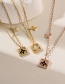 Fashion Gold + White Titanium Shell Clover Pendant Necklace
