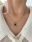 Fashion Gold + White Titanium Shell Clover Pendant Necklace