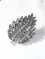 Fashion Silver Alloy Diamond Leaf Brooch