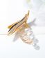 Fashion Gold Alloy Diamond-studded Wheat Ear Brooch