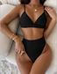 Fashion Brown Solid Color High Waist Sling Split Swimsuit
