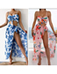 Fashion Print 2 Polyester Print Lace Up Swimsuit Three Piece