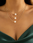 Fashion #1 Silver Solid Copper Geometric Pearl Multilayer Necklace