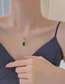 Fashion Emerald Set [alloy] Alloy Set Square Zirconium Ring Drop Earrings Necklace Set