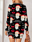 Fashion Black + Snowman Christmas Print Button-up Coat
