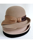 Fashion Camel Cuffed Wool Bucket Hat With Bow