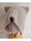 Fashion Beige Cat Ears Wool Knitted Hood