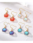 Fashion Laser Red (flat Hook) Geometric Square Crystal Earrings