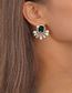 Fashion Gold + Grey Diamond Alloy Square Diamond Geometric Stud Earrings