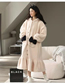 Fashion Creamy-white Flannel Bow Buckle Hooded Nightdress