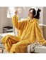 Fashion Yellow Cut Flower Bear Flannel Fleece Bear Split Pajamas