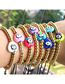 Fashion 8# Copper Gold Plated Beaded Heart Painted Eye Bracelet