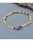 Fashion Purple Alloy Magnet Heart Bracelet