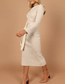 Fashion Apricot Solid Color Pit Strip Slanted Shoulder Lace-up Dress