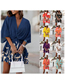 Fashion 9# V-neck Dolman Sleeve Print Dress