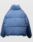 Fashion Blue Solid Color Stand Collar Cotton Jacket
