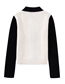 Fashion Black And White Panelled Contrast Lapel Knit Jacket