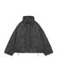 Fashion Black Cotton Quilted Stand Collar Jacket