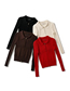 Fashion Dark Brown Lapel Knit Cardigan Jacket