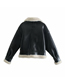 Fashion Black Fleece Lapel Jacket
