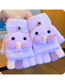 Fashion 6# Gray Wool Knitted Cartoon Finger Gloves