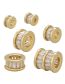 Fashion Gold 4*4.25mm Copper Inlaid T Square Zirconium Large Hole Spacer Accessories