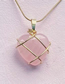 Fashion Pink Necklace Gold Plated Copper Geometric Crystal Heart Wound Necklace