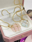 Fashion Protein Necklace Gold Plated Copper Geometric Crystal Heart Wound Necklace